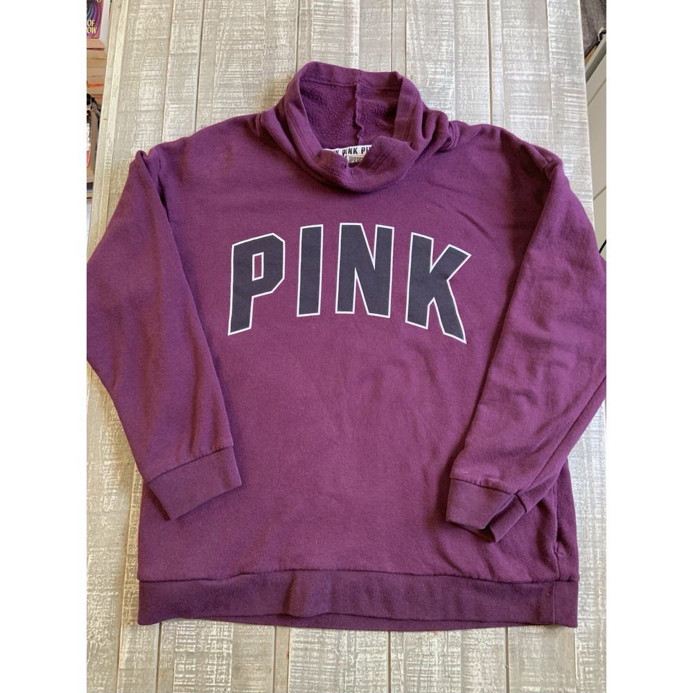Pink Brand Cowl Neck Sweatshirt Burgundy Women's ‎ Size Medium Victoria's Secret